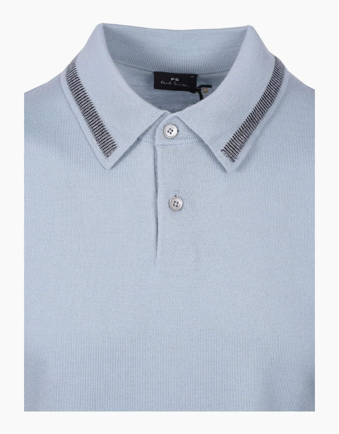 PAUL SMITH MERINO SWEATER SS POLO BLUE
