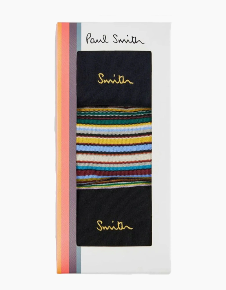 PAUL SMITH 3 PACK GOLD SIGNATURE SOCK MULTI STRIPE
