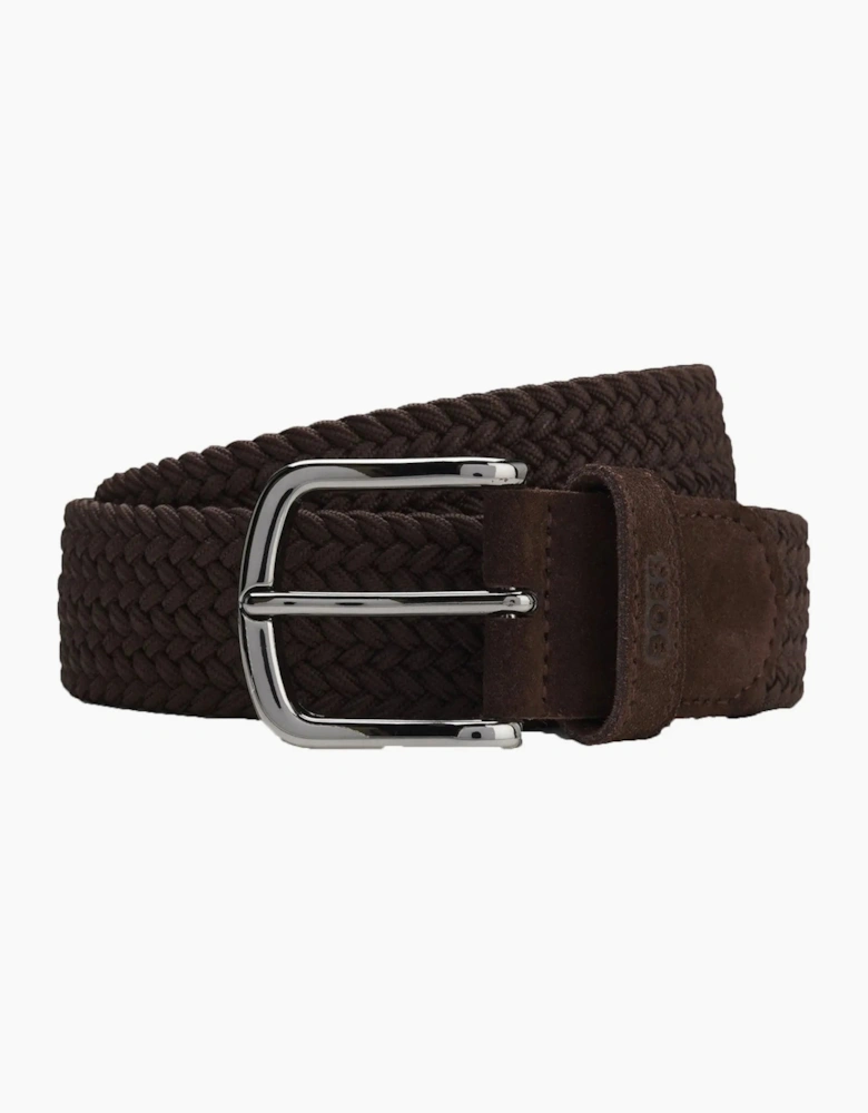 Boss Black Sash Woven Belt Dark Brown