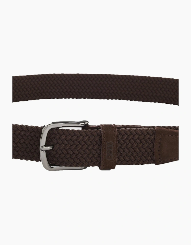 Boss Black Sash Woven Belt Dark Brown
