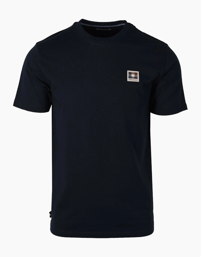 Aquascutum Club Check Patch T-shirt Navy