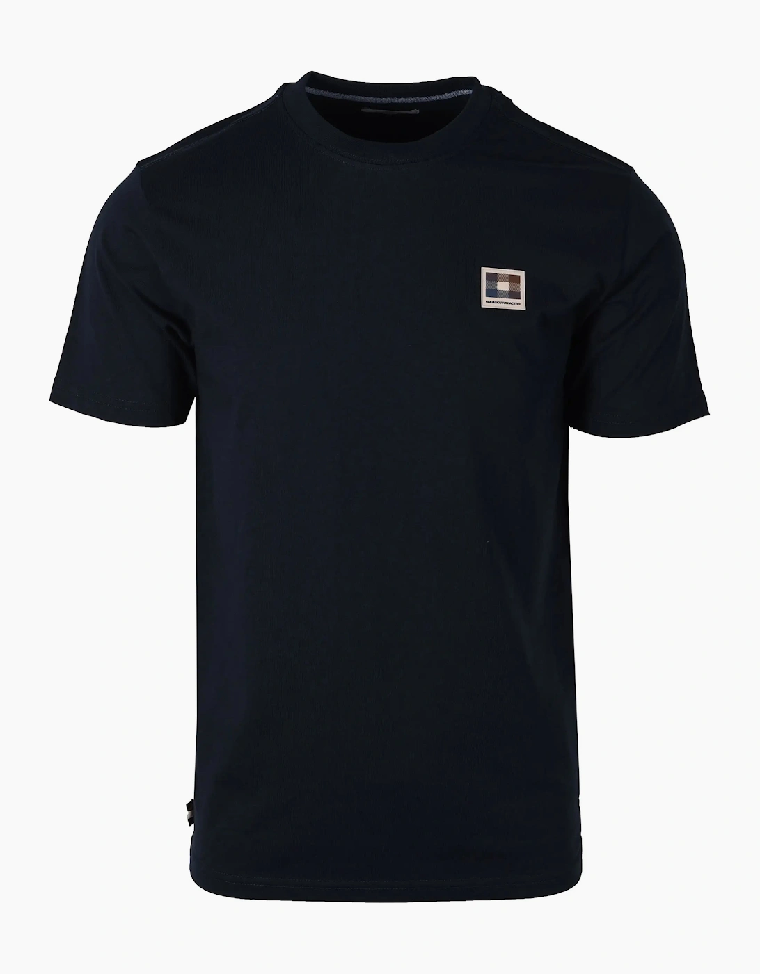 Aquascutum Club Check Patch T-shirt Navy, 4 of 3