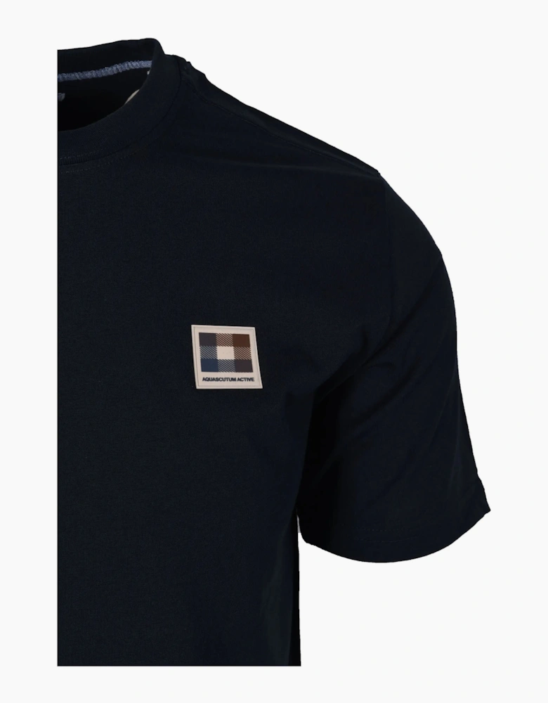 Aquascutum Club Check Patch T-shirt Navy