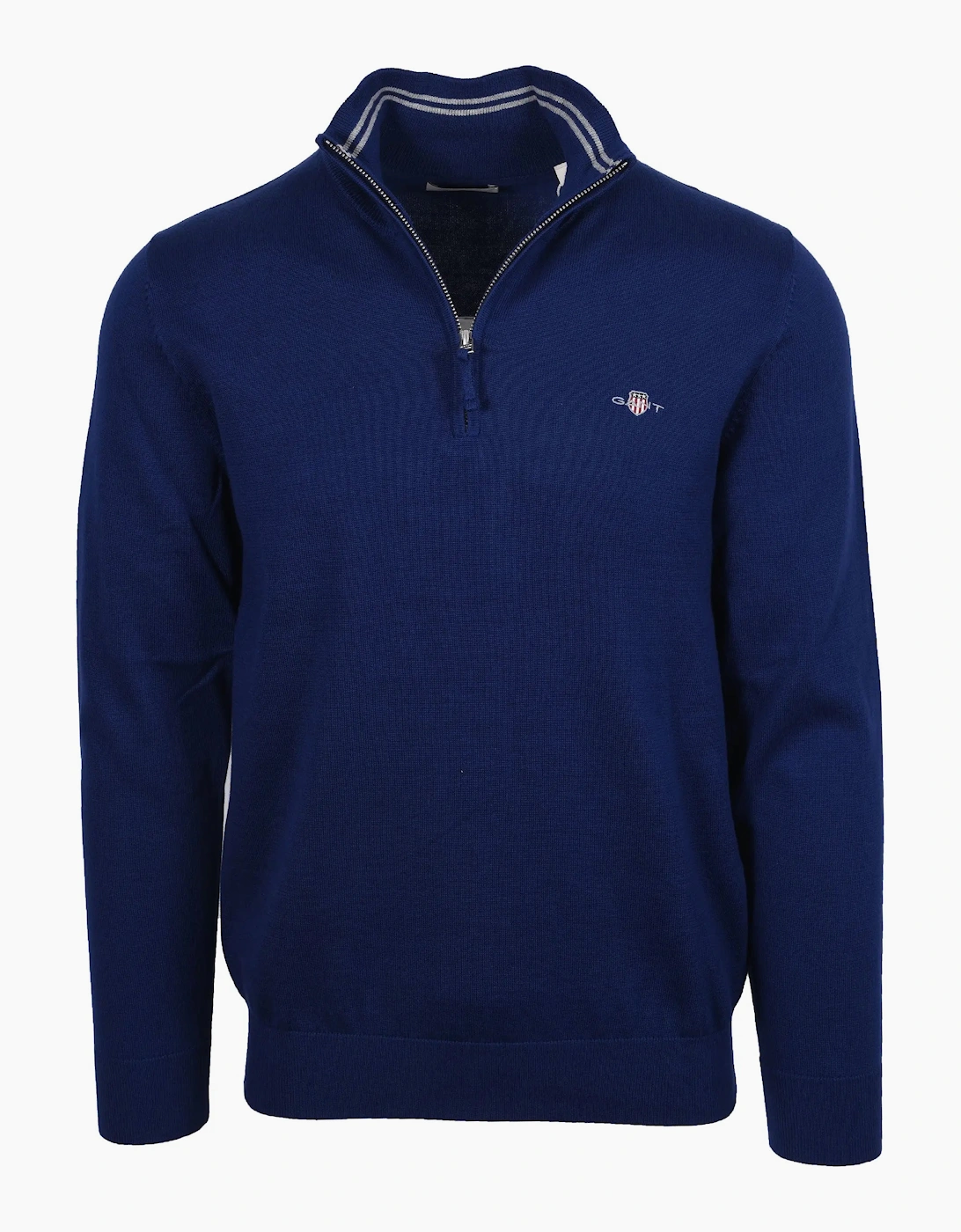 Gant Men's Navy Classic Cotton Half Zip Rich - Size 40