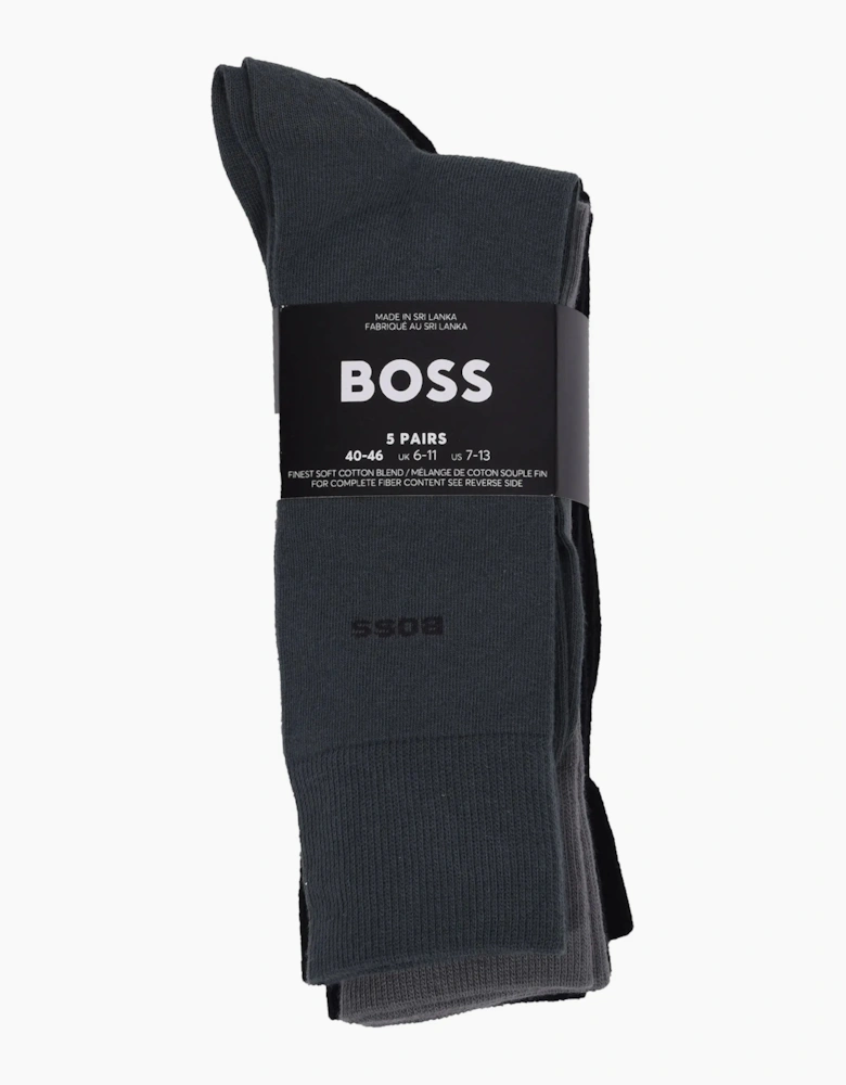 Boss Black 5 Pack Socks Grey/Black