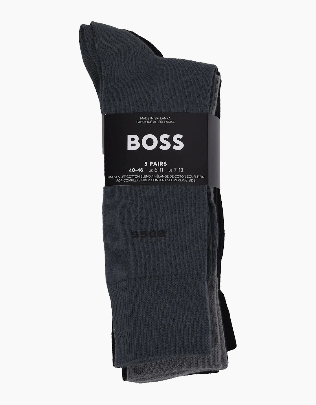Boss Black 5 Pack Socks Grey/Black