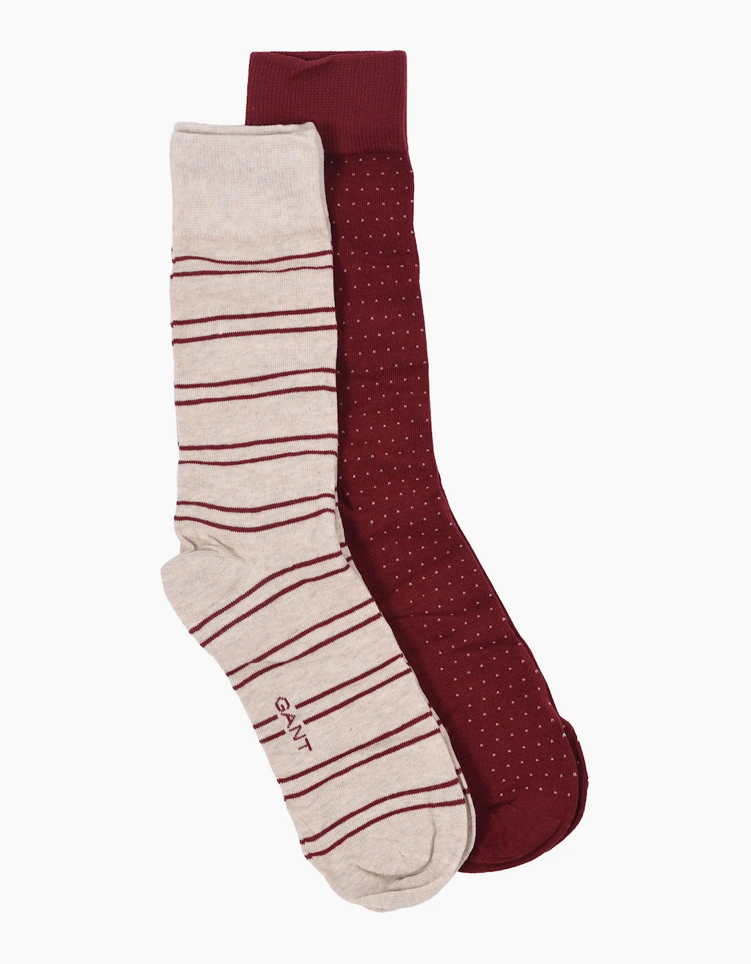 Gant Stripe and Mini Dot 2pk Socks Plumped Red