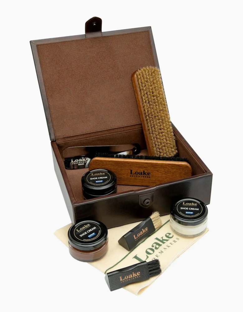 Loake Small Leather Luxury Valet Box Brown