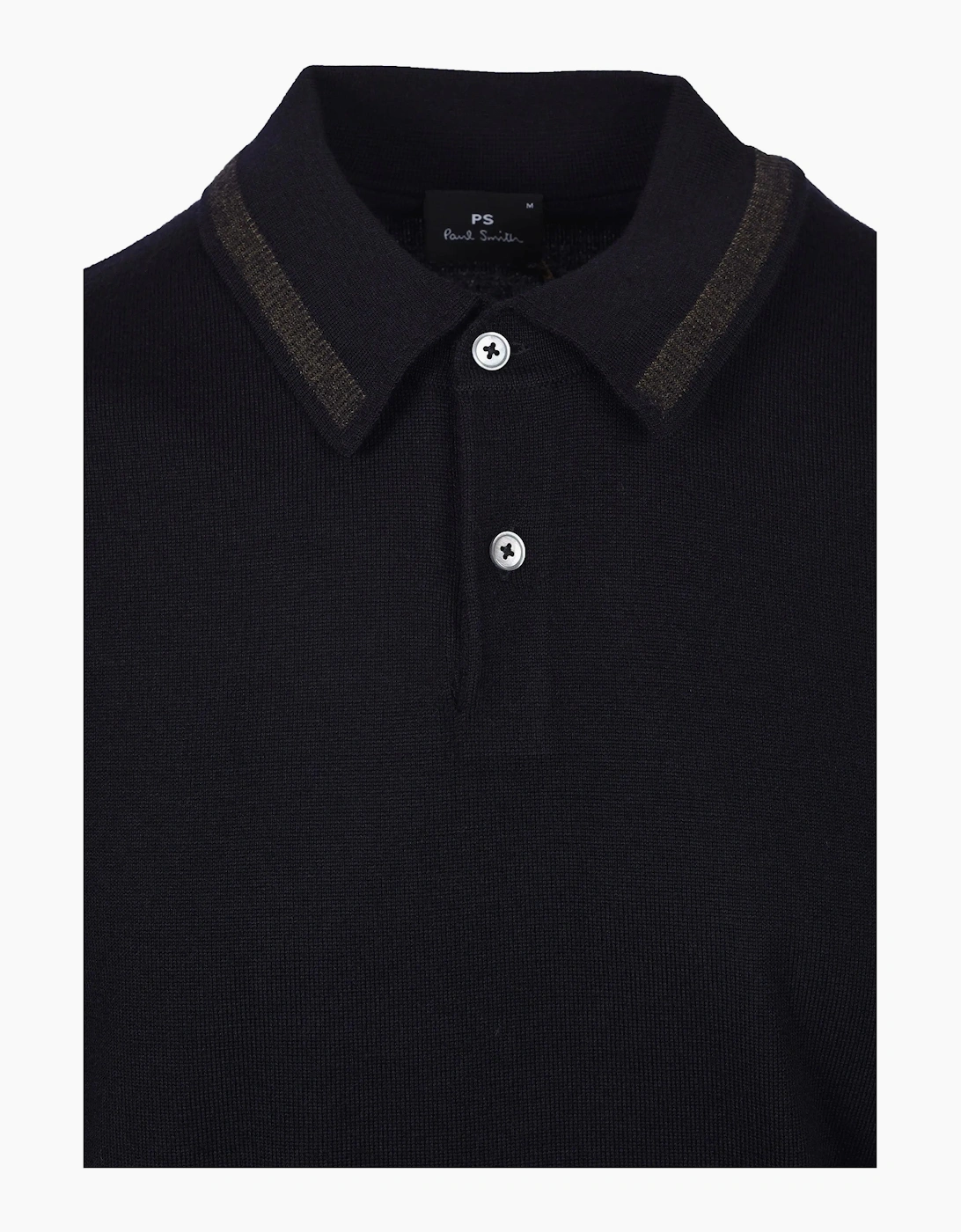 PAUL SMITH MERINO SWEATER SS POLO NAVY