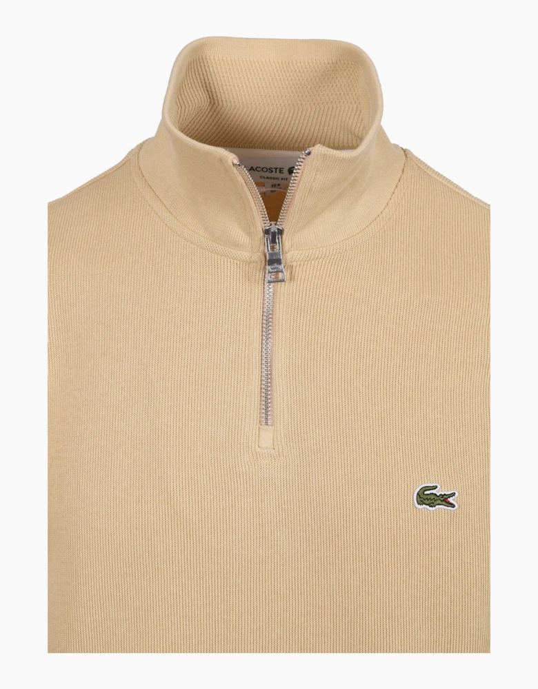 Lacoste HALF ZIP SWEATSHIRT BEIGE