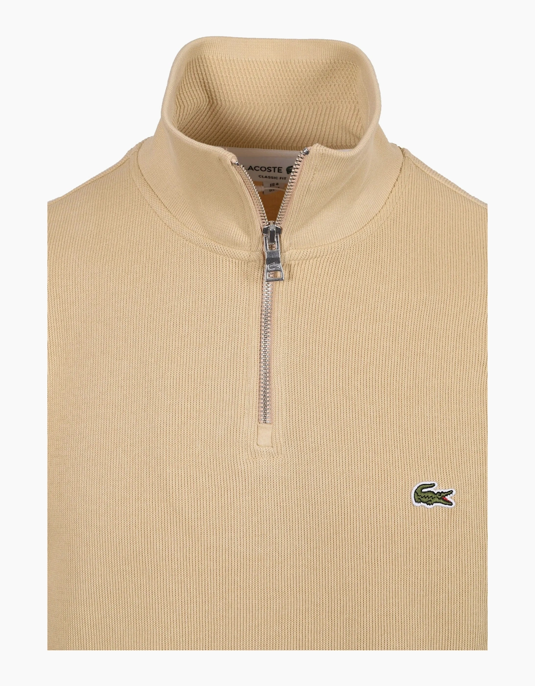 Lacoste HALF ZIP SWEATSHIRT BEIGE