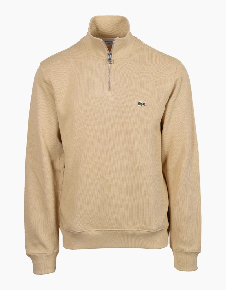 Lacoste HALF ZIP SWEATSHIRT BEIGE
