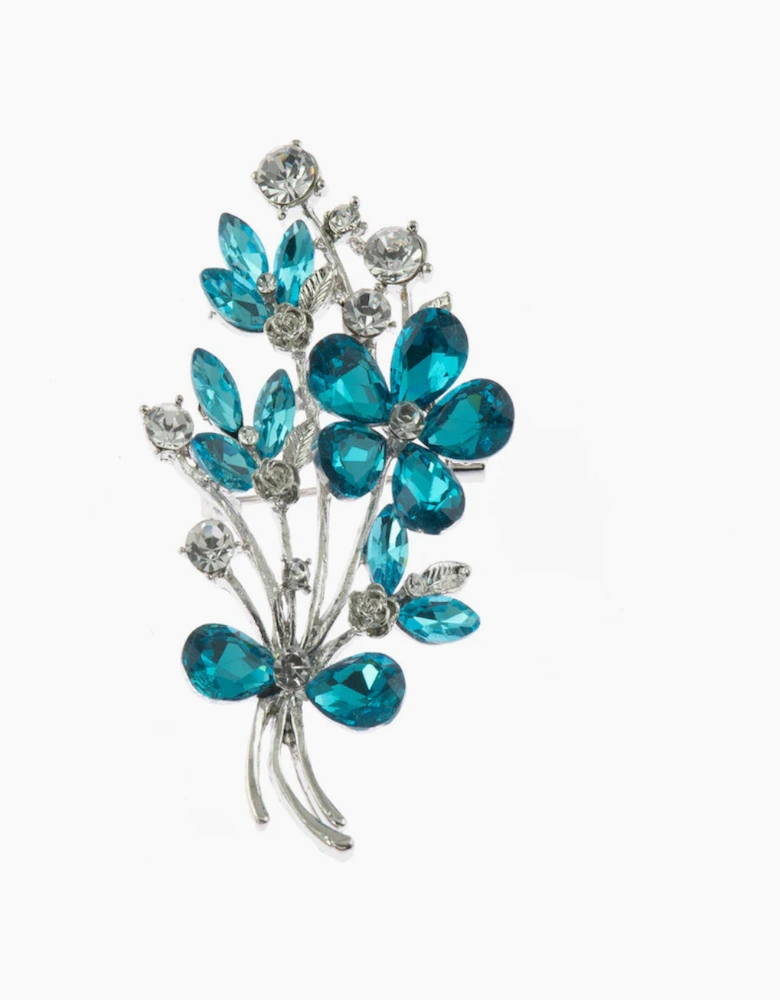Cachet London Flavia Aqua Flower brooch