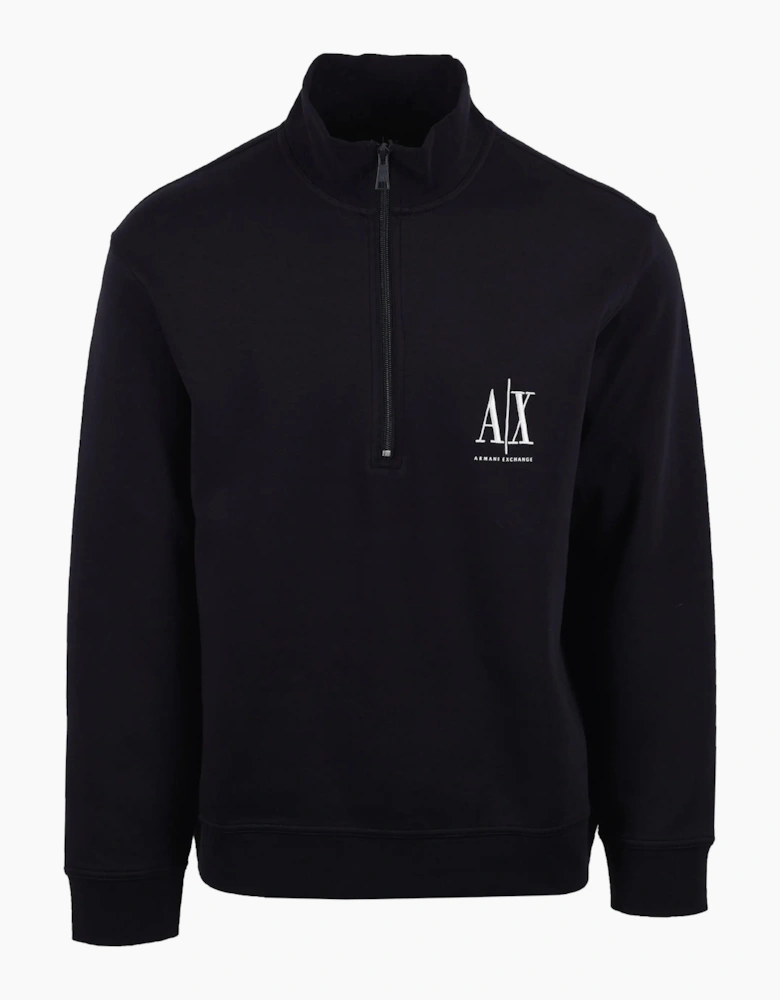 Armani Exchange Half Zip Sweatshirt Deep Navy