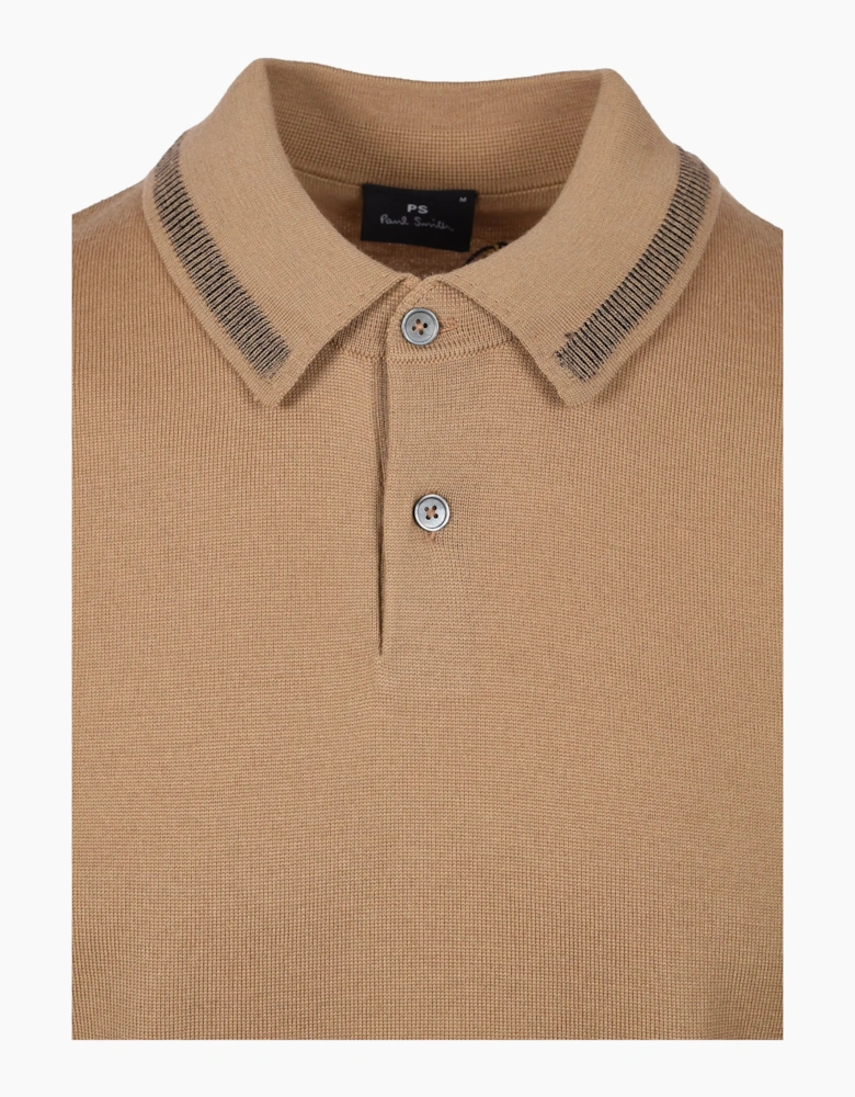 PAUL SMITH MERINO SWEATER SS POLO BEIGE