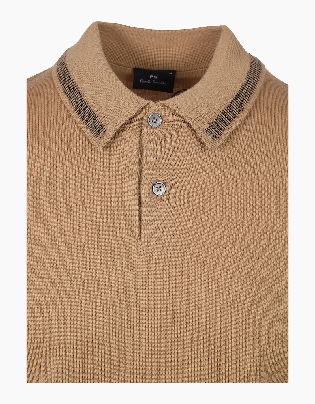 PAUL SMITH MERINO SWEATER SS POLO BEIGE