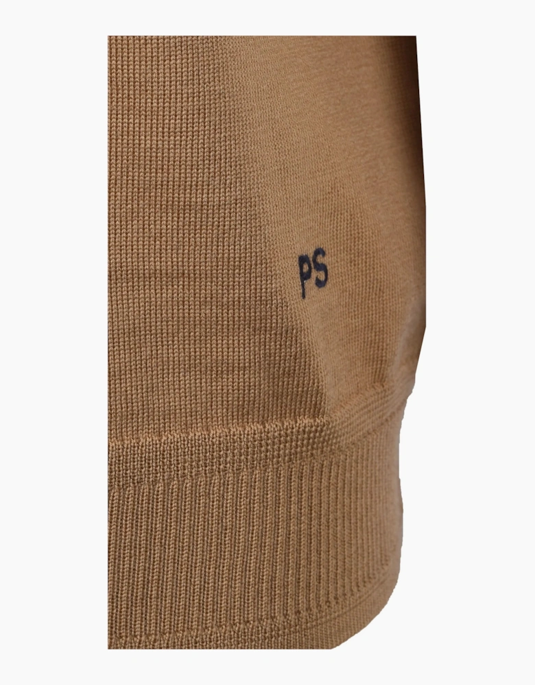 PAUL SMITH MERINO SWEATER SS POLO BEIGE