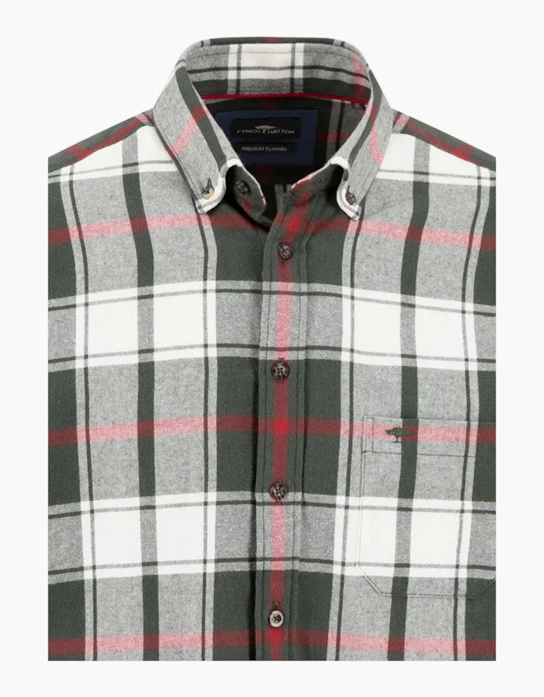 Fynch-Hatton Long Sleeved Shirt Dark Ivy