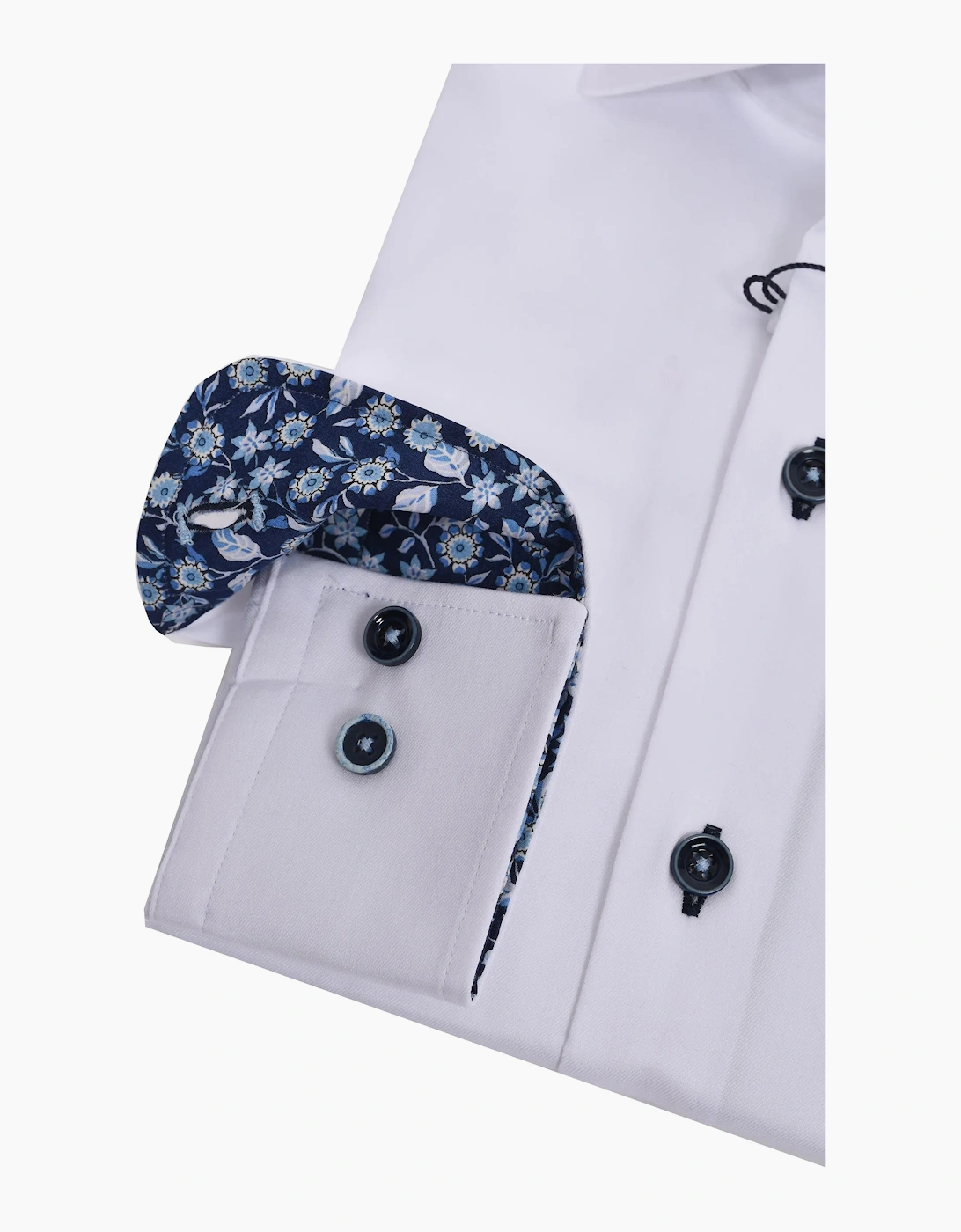 R2 Long Sleeved Cut Away Collar Shirt White