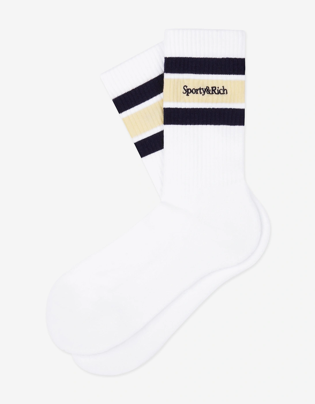 Sporty & Rich Kids Serif Logo Socks in White