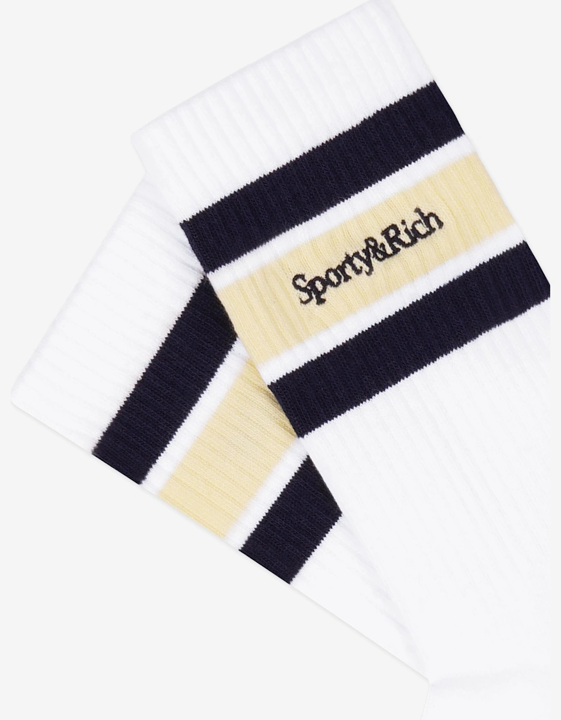 Sporty & Rich Kids Serif Logo Socks in White