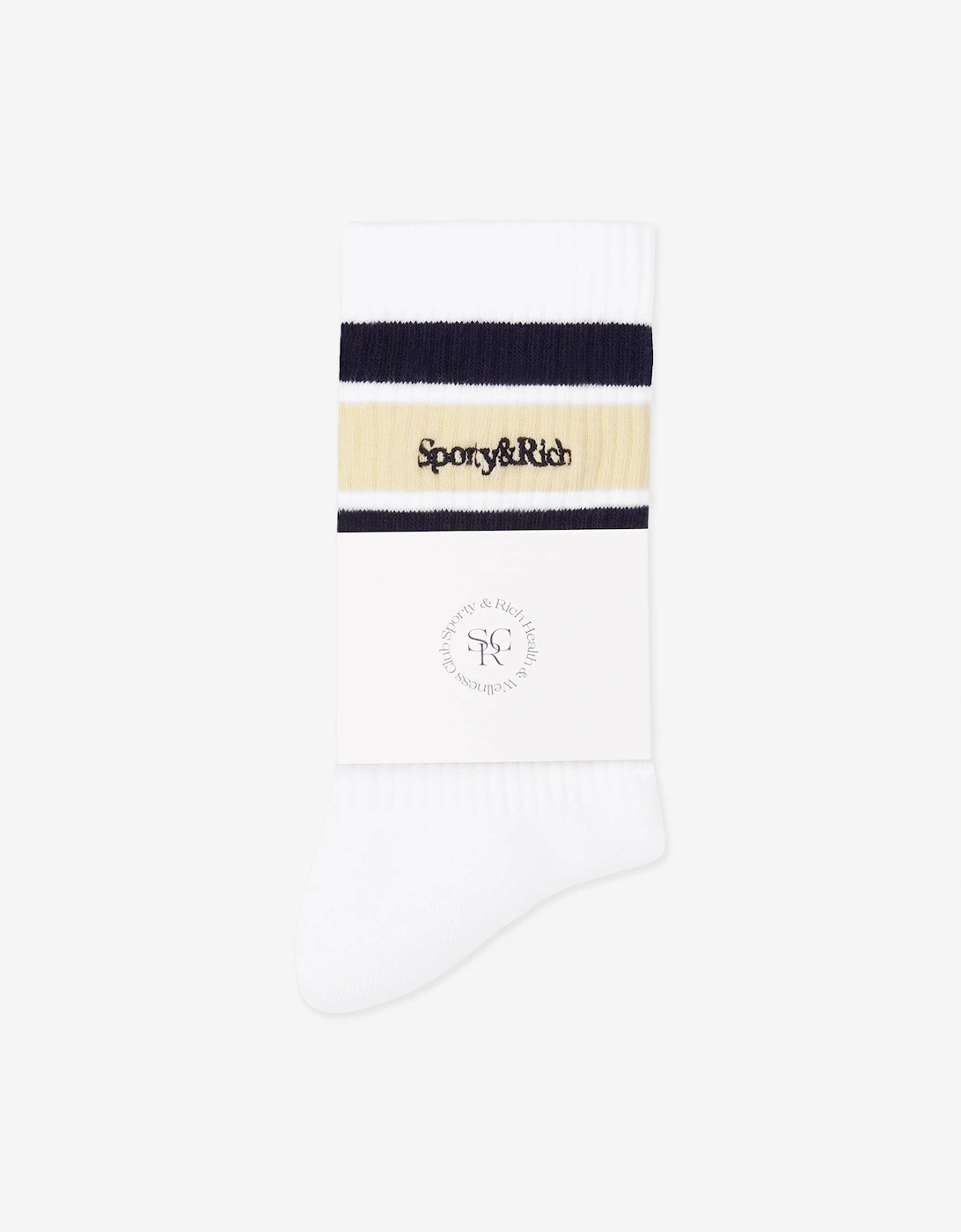 Sporty & Rich Kids Serif Logo Socks in White
