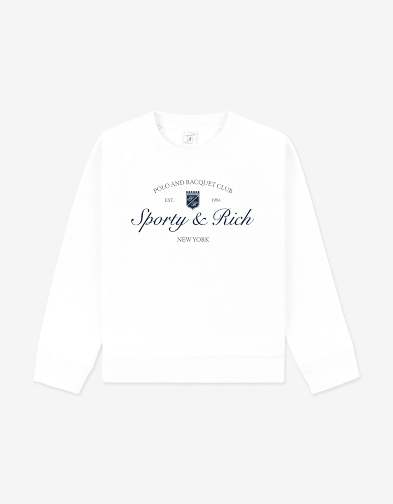 Sporty & Rich Kids Syracuse Crewneck Sweatshirt in White
