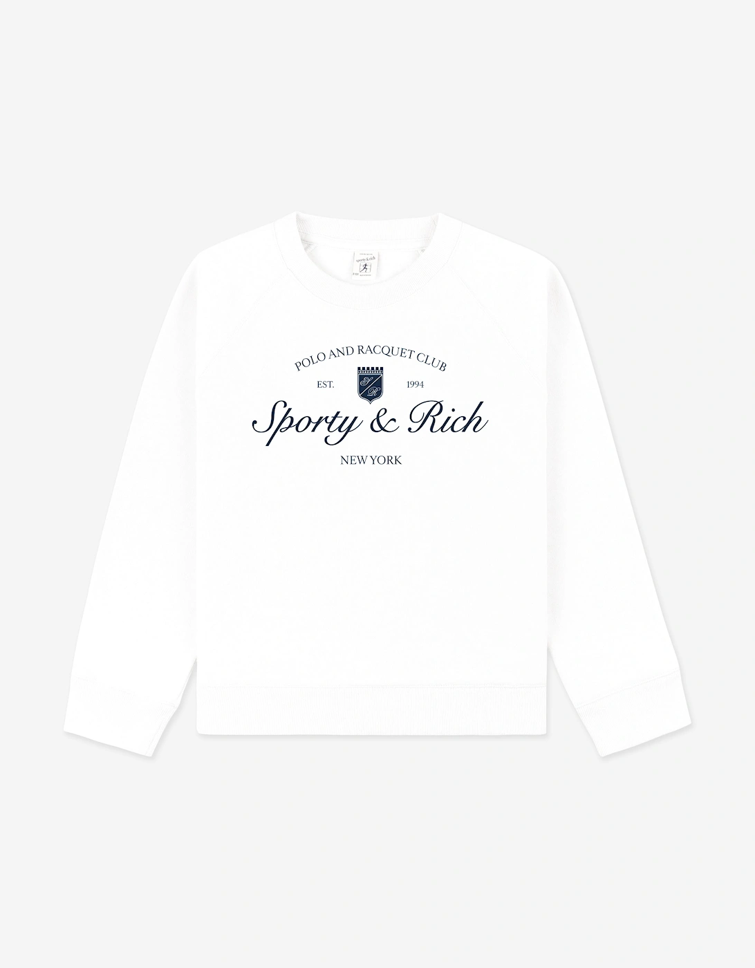 Sporty & Rich Kids Syracuse Crewneck Sweatshirt in White, 5 of 4
