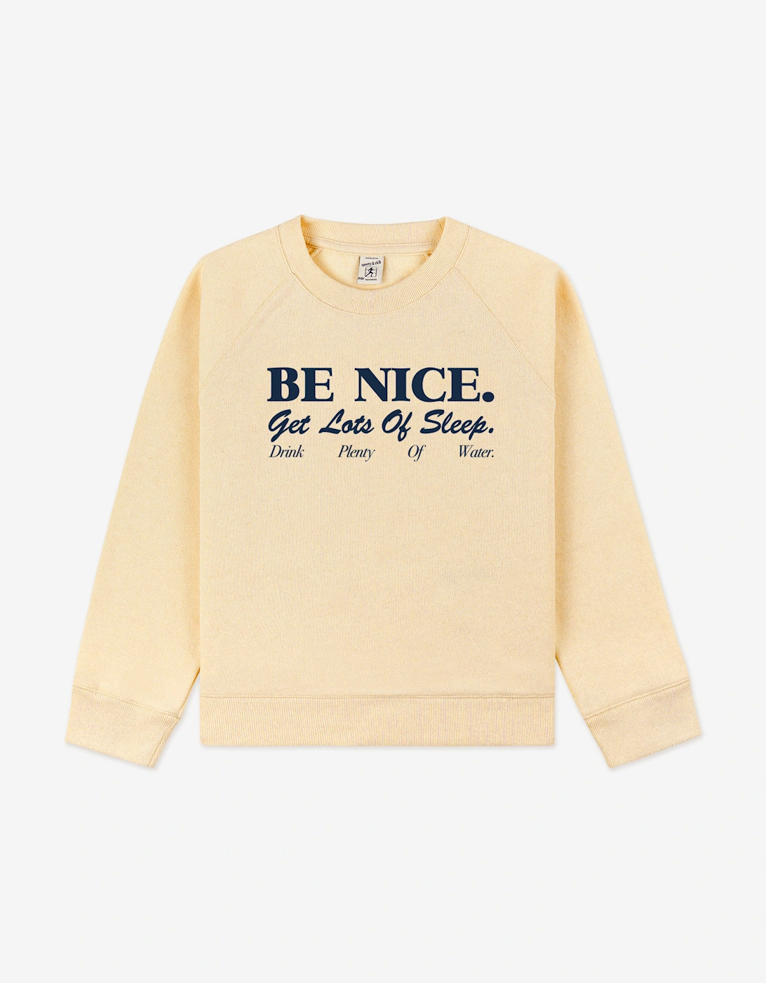 Sporty & Rich Kids Be Nice Crewneck Sweatshirt in Yellow, 5 of 4