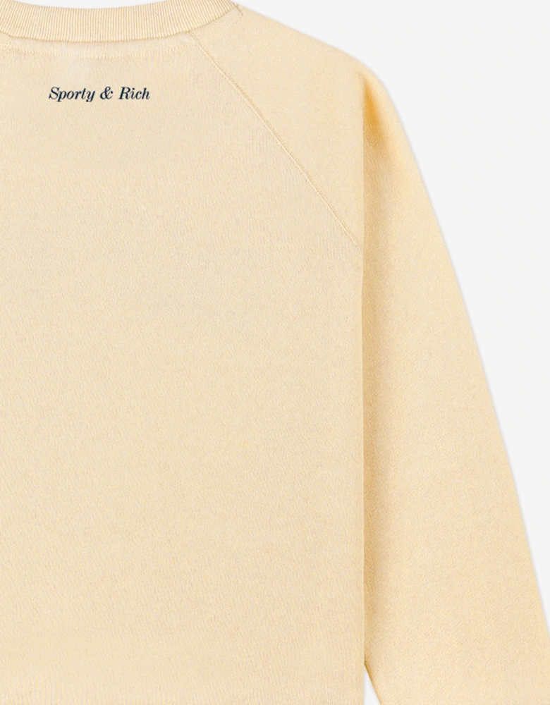 Sporty & Rich Kids Be Nice Crewneck Sweatshirt in Yellow