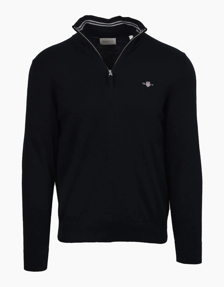 GANT CLASSIC COTTON HALF ZIP EVENING BLUE