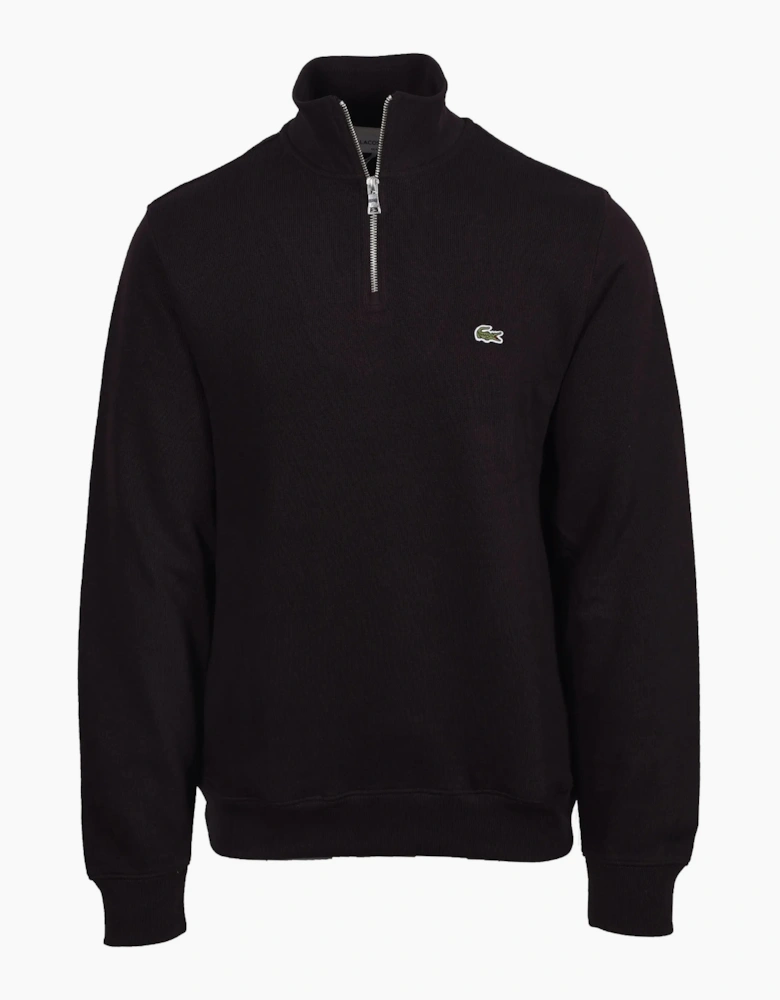LACOSTE HALF ZIP SWEATSHIRT BROWN