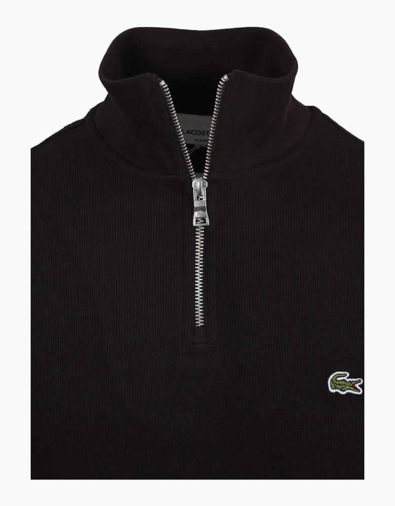 LACOSTE HALF ZIP SWEATSHIRT BROWN