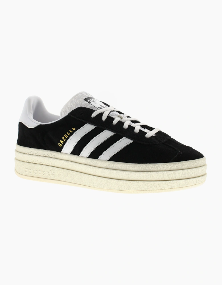 Adidas Originals Womens Trainers Gazelle Bold Leather Lace Up black white cream