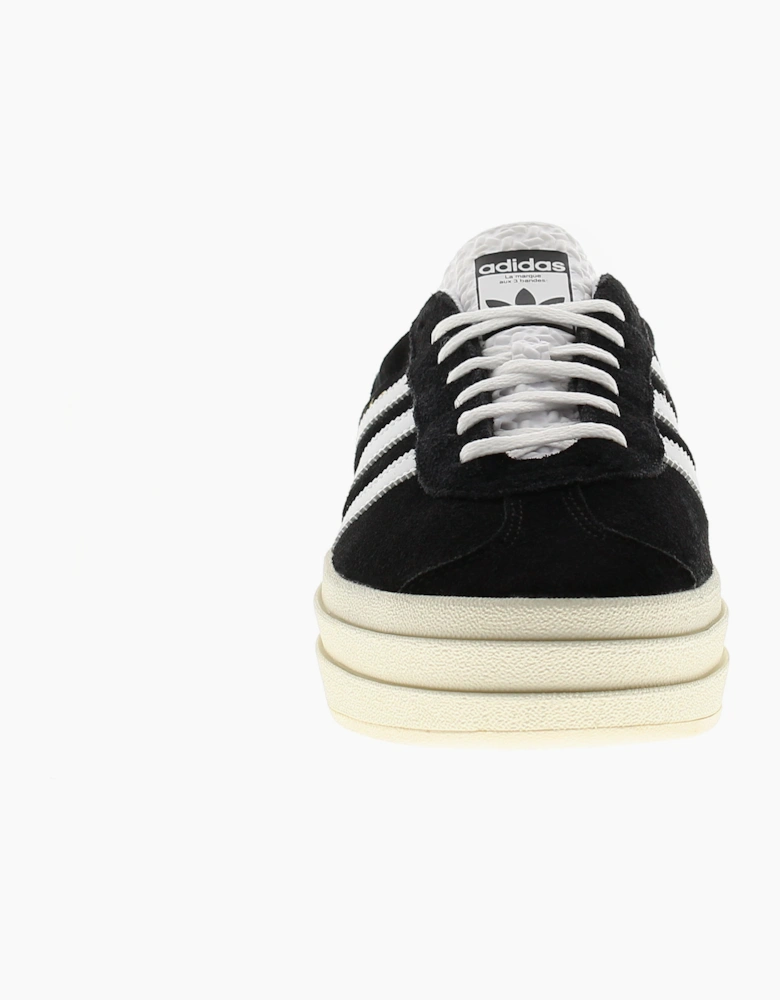 Adidas Originals Womens Trainers Gazelle Bold Leather Lace Up black white cream