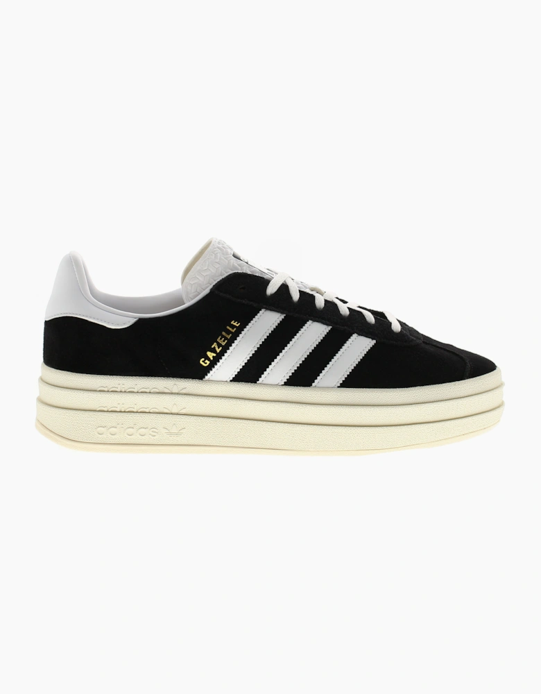 Adidas Originals Womens Trainers Gazelle Bold Leather Lace Up black white cream