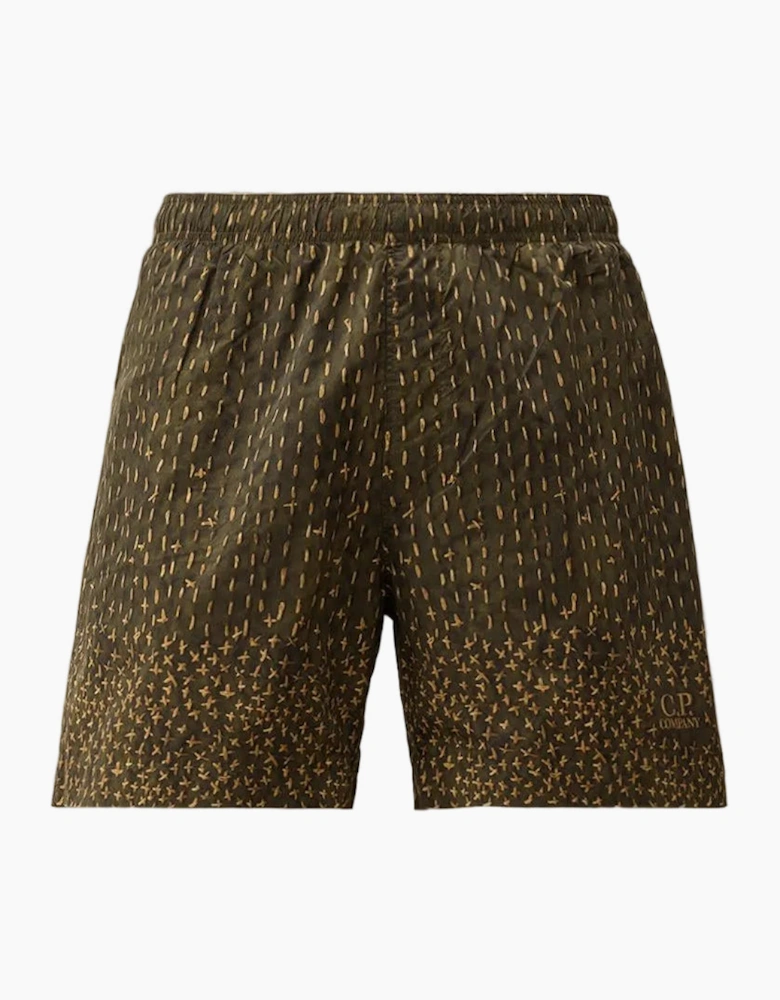 Flatt Nylon Sashiko Print Swim Shorts