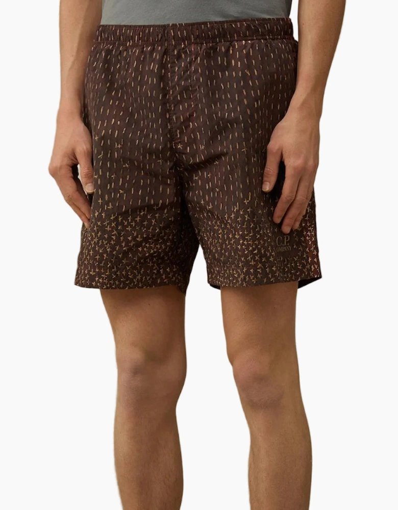 Flatt Nylon Sashiko Print Swim Shorts