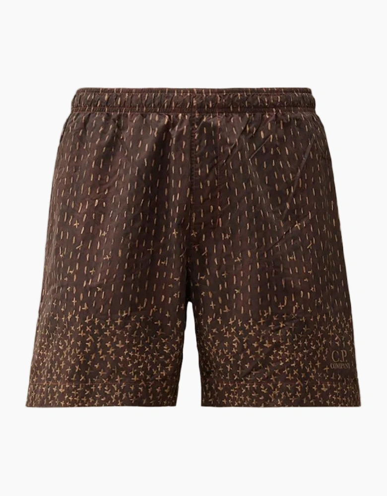 Flatt Nylon Sashiko Print Swim Shorts