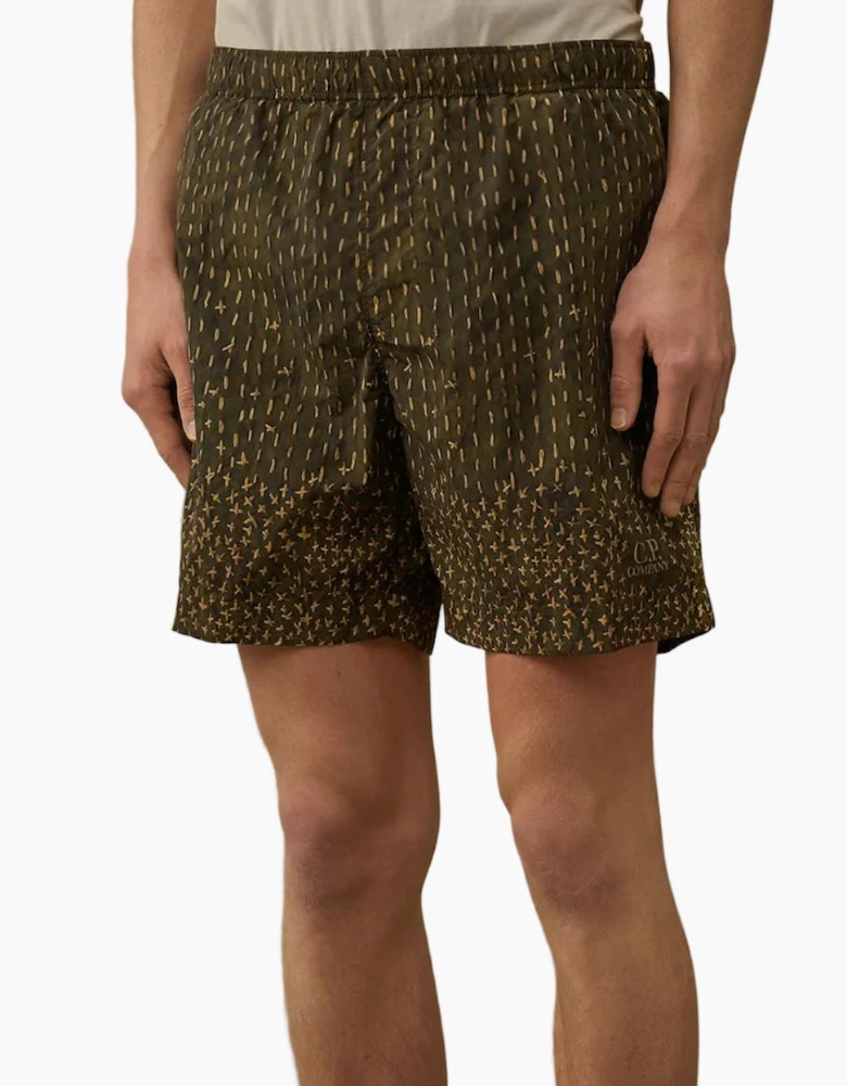 Flatt Nylon Sashiko Print Swim Shorts