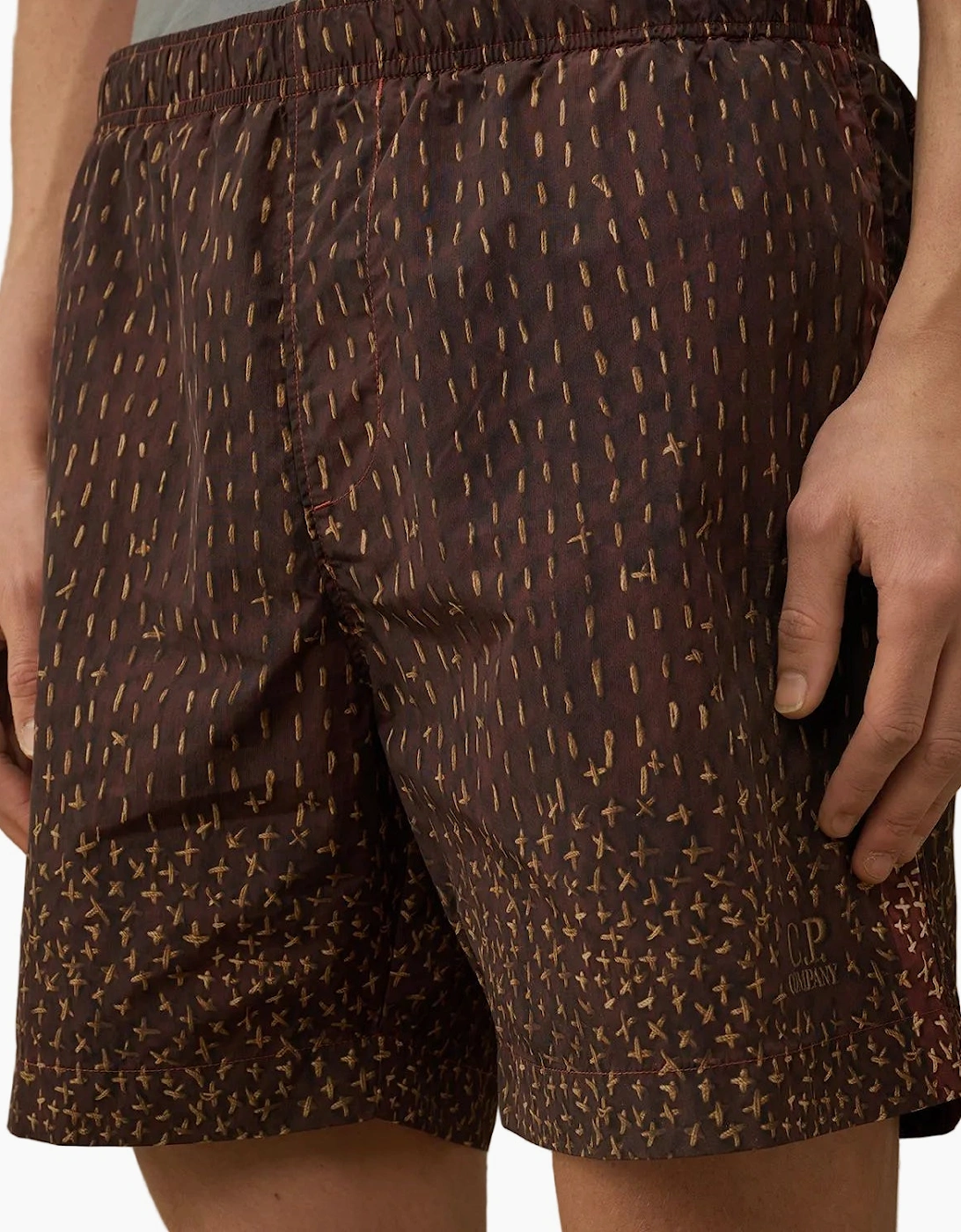 Flatt Nylon Sashiko Print Swim Shorts