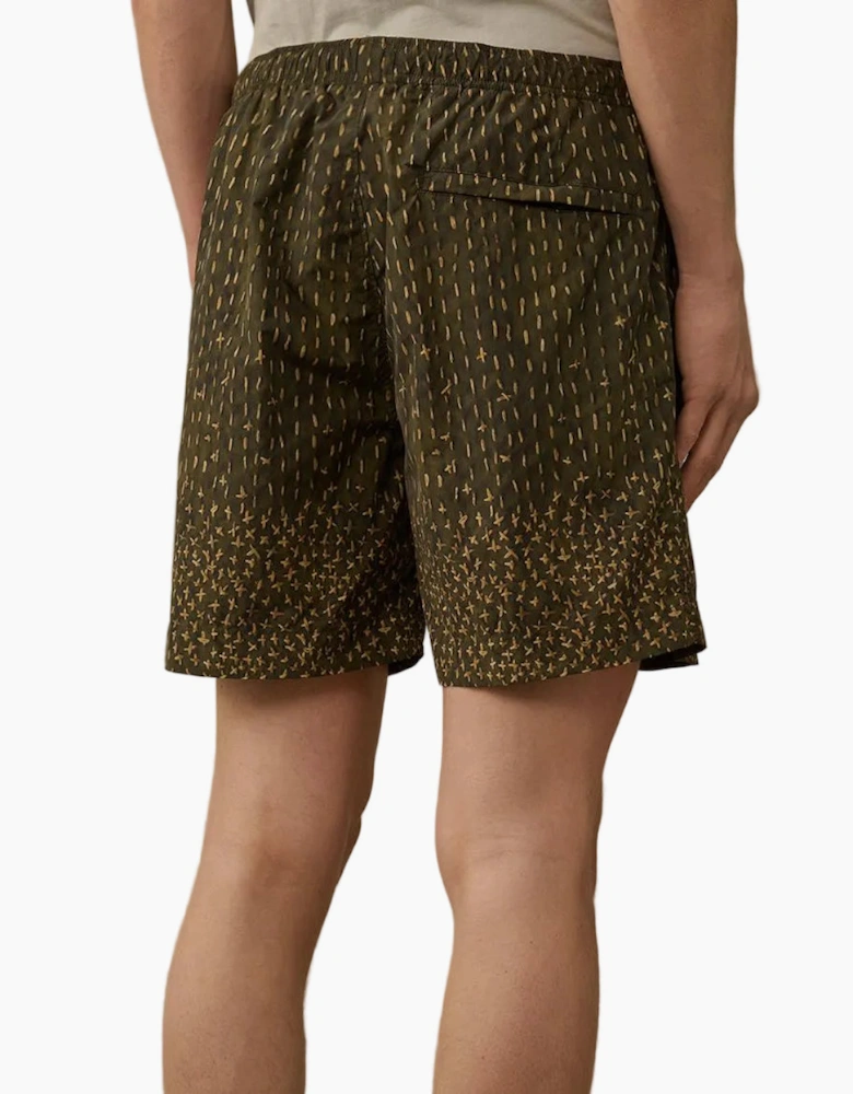 Flatt Nylon Sashiko Print Swim Shorts