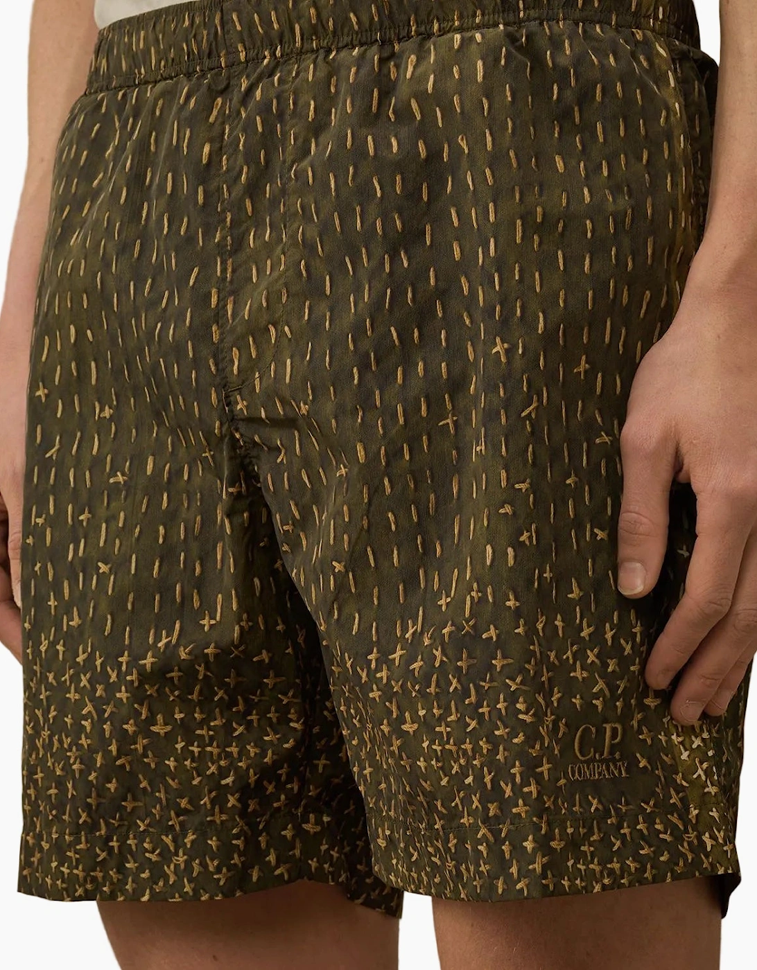 Flatt Nylon Sashiko Print Swim Shorts