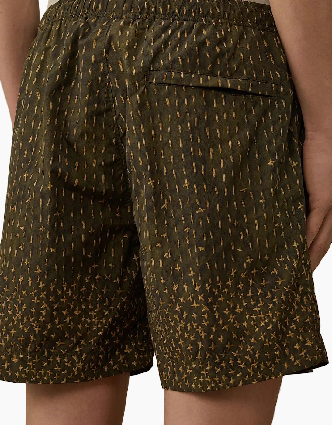 Flatt Nylon Sashiko Print Swim Shorts