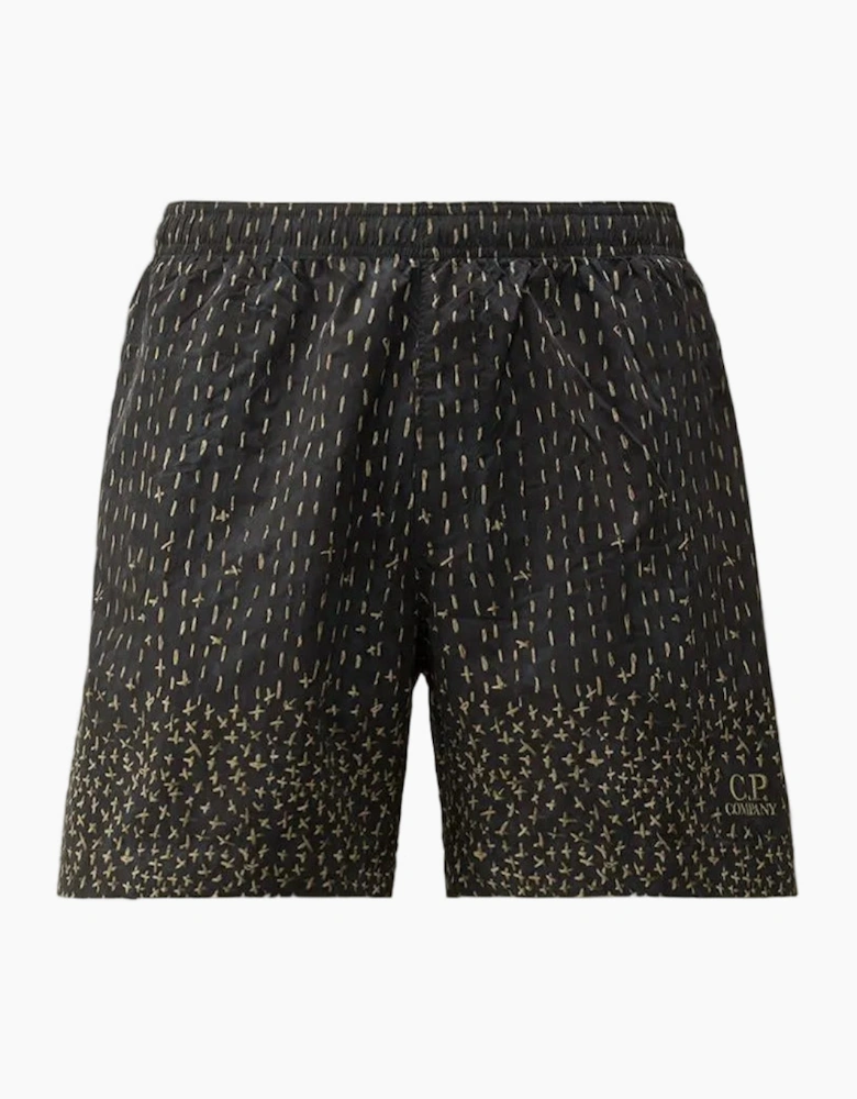 Flatt Nylon Sashiko Print Swim Shorts