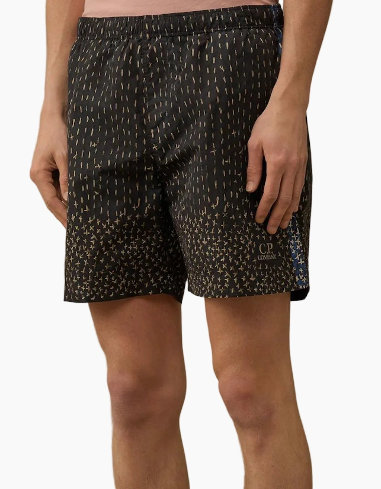 Flatt Nylon Sashiko Print Swim Shorts
