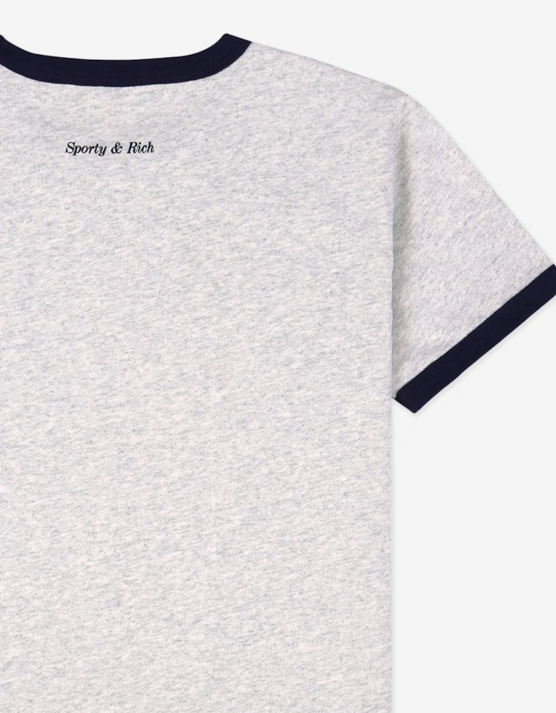 Sporty & Rich Kids Be Nice Ringer T-Shirt in Grey