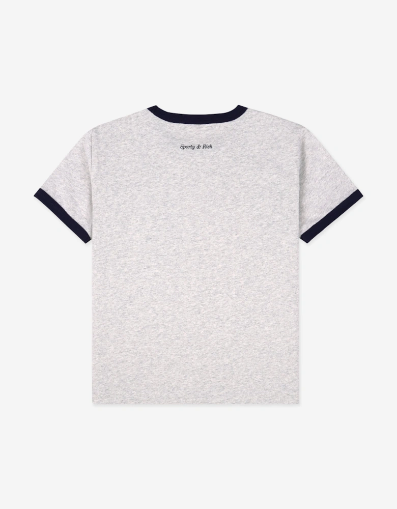 Sporty & Rich Kids Be Nice Ringer T-Shirt in Grey