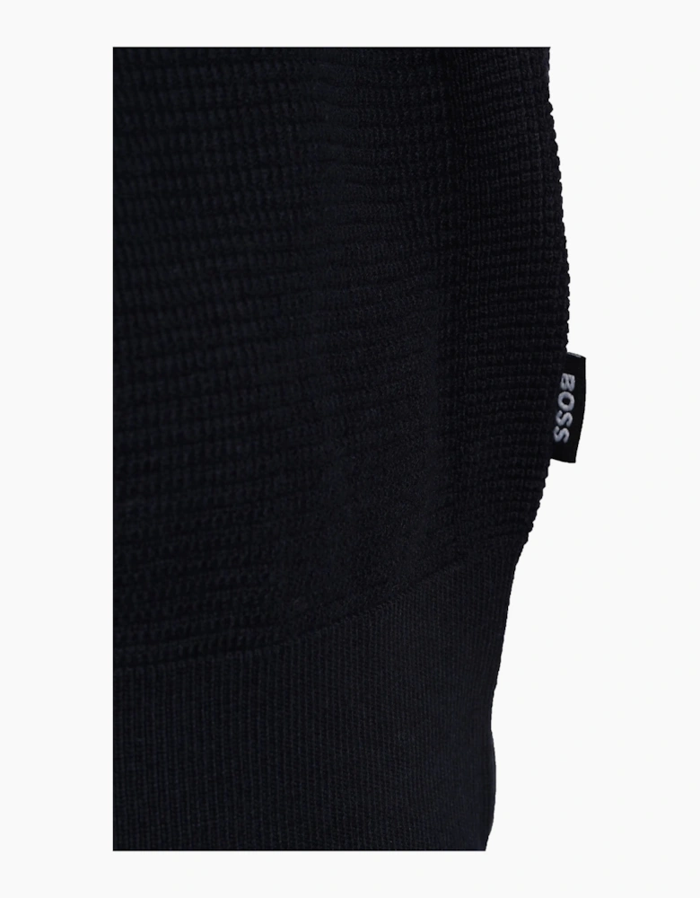 Boss Black Iannotti Knitted Polo Shirt Dark Blue