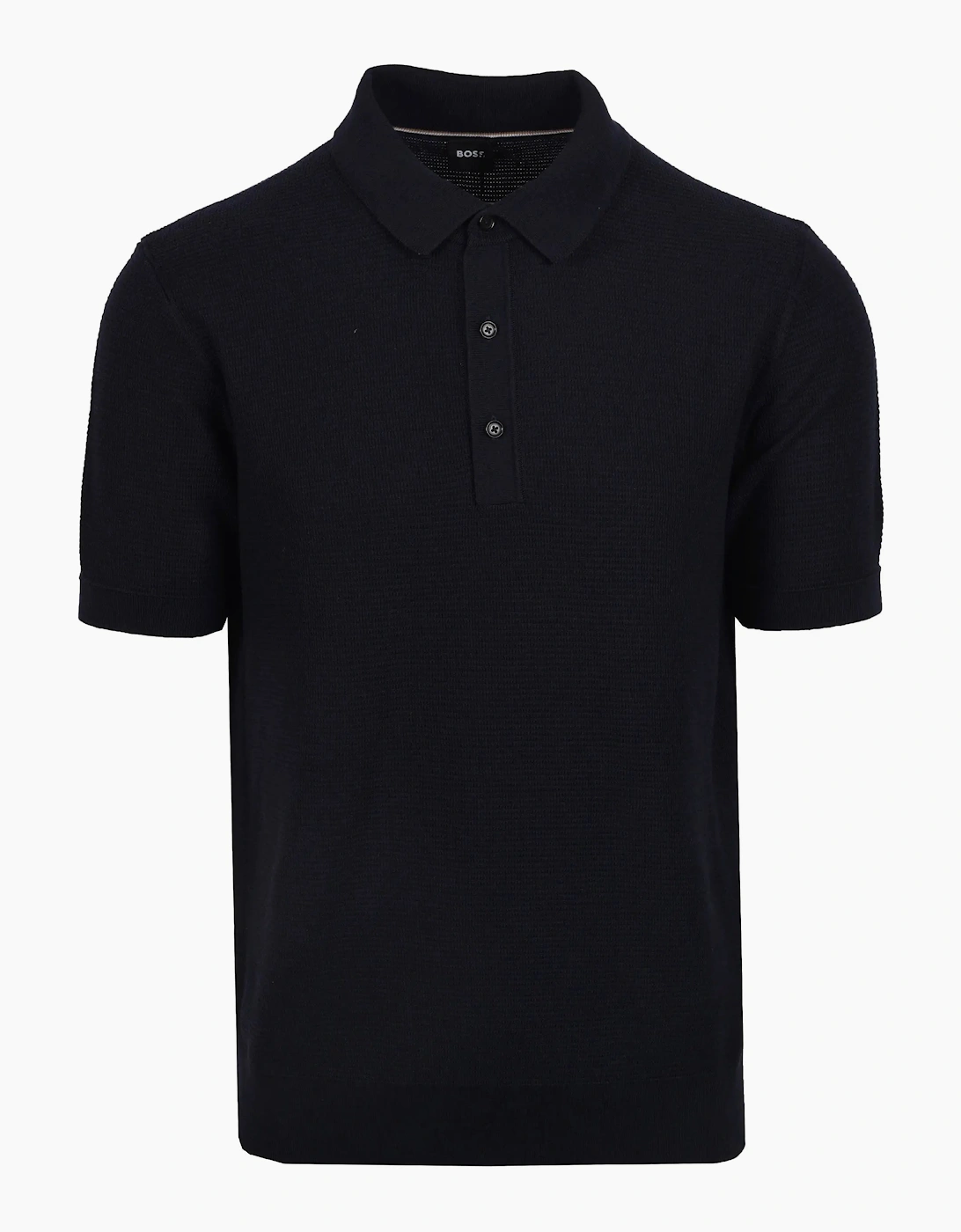 Boss Black Iannotti Knitted Polo Shirt Dark Blue, 4 of 3